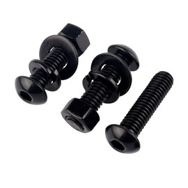 KOSJETHAS 10 Sets 3/8-16 x 3/4" Button Head Socket Cap Bolts Screws, Hex Nuts, Flat & Lock Washers, 304 Stainless Steel 18-8 Fully Machine Thread, Black