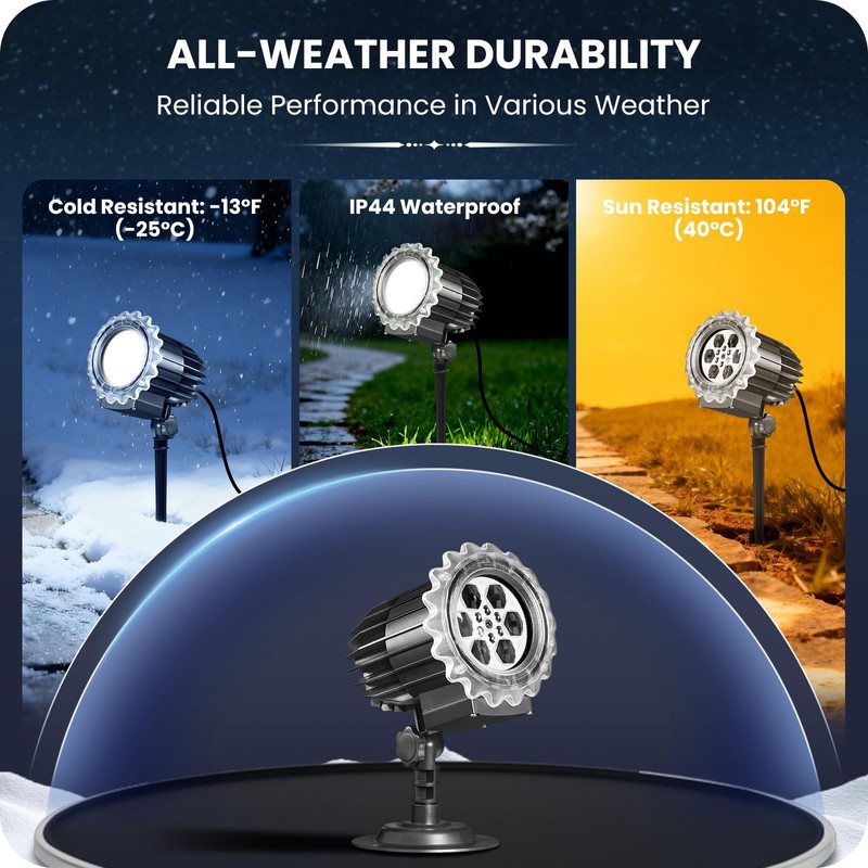 GOEBLESON Christmas Projector Lights Outdoor, Waterproof & Adjustable LED Christmas