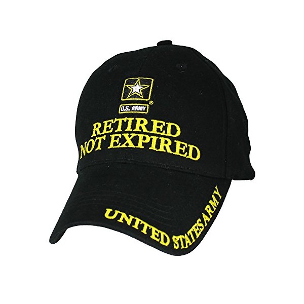 Eagle Crest U.S. Army Retired Not Expired Baseball Cap. Black
