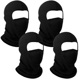 Bencailor 4 Pcs Winter Fleece Balaclava Mask Thermal Face Mask Cover Windproof for Cold Weather Neck Head Accessories(Standard Warm,Black)