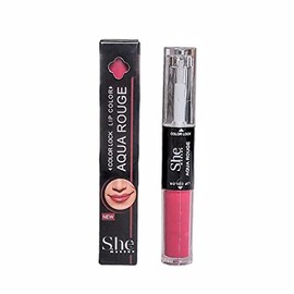 Aqua Rouge Matte Liquid Lipstick and Clear Lipgloss Duo by She Makeup (AR08 Hot Pink)