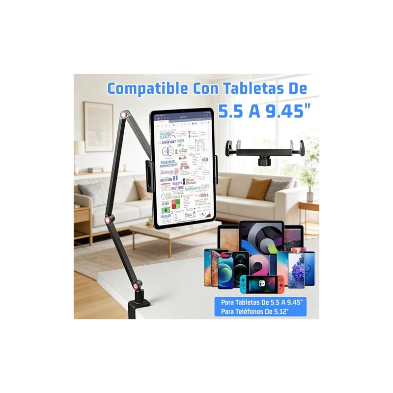 Brazo para Tablet ,Brazo para Celular, Soporte para Tablet Escritorio