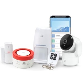 Garza Smart Smart Alarm and Security System WiFi 2.4GHz with 1080P Camera 360° for Home Siren 120dB Motion Sensors and Opening Doors/Windows Voice App Control