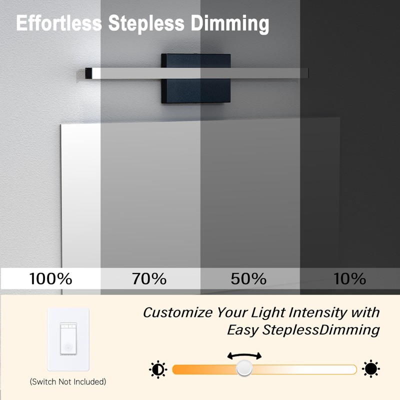 FWASTT 36Inch LED Bathroom Vanity Light Bar 5700K Dimmable Led