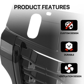 KARPAL Front Bumper Upper Facelift Grill Gloss Black Compatible With Range Rover Vogue 2013-2017