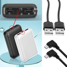 ECSiNG 2pcs PVC Navigator Data Charging Cable for Charging and Data Transmission Compatible with Tom-Tom GO 40/50/500/5000/510/5100/60/600 2.4A, Black