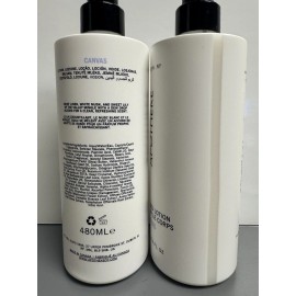 Apotheke 2 PACK Set Apotheke CANVAS Plant Based BODY LOTION 16.2Oz 480mL Pump Bottle