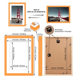 12x16 Picture Frame Diamond Painting Frames Poster Frames Made of Solid Wood,Display Pictures 10x14 with Mat or 12x16 without Mat for Photos, Paintings,Walls Decoration,Anniversary,Wedding,Christmas
