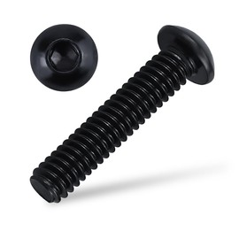 3/8-16 x 1-3/4" Button Head Socket Cap Bolts Screws, 304 Stainless Steel 18-8, Allen Hex Drive, Black Oxide Coated Finish, Fully Machine Thread, Pack of 10