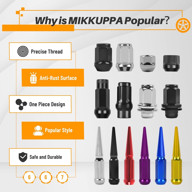 MIKKUPPA M12x1.5 Lug Nuts - Replacement for 2006-2019 Ford Fusion,