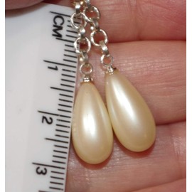 Golden Tear drop Majorca Pearl Earrings Jackets in 14K White Gold Filled Create Versatile Looks