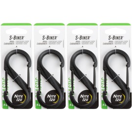 Nite Ize S-Biner Plastic No.4 Tactical Black Dual-Gated Carabiner (4-Pack)