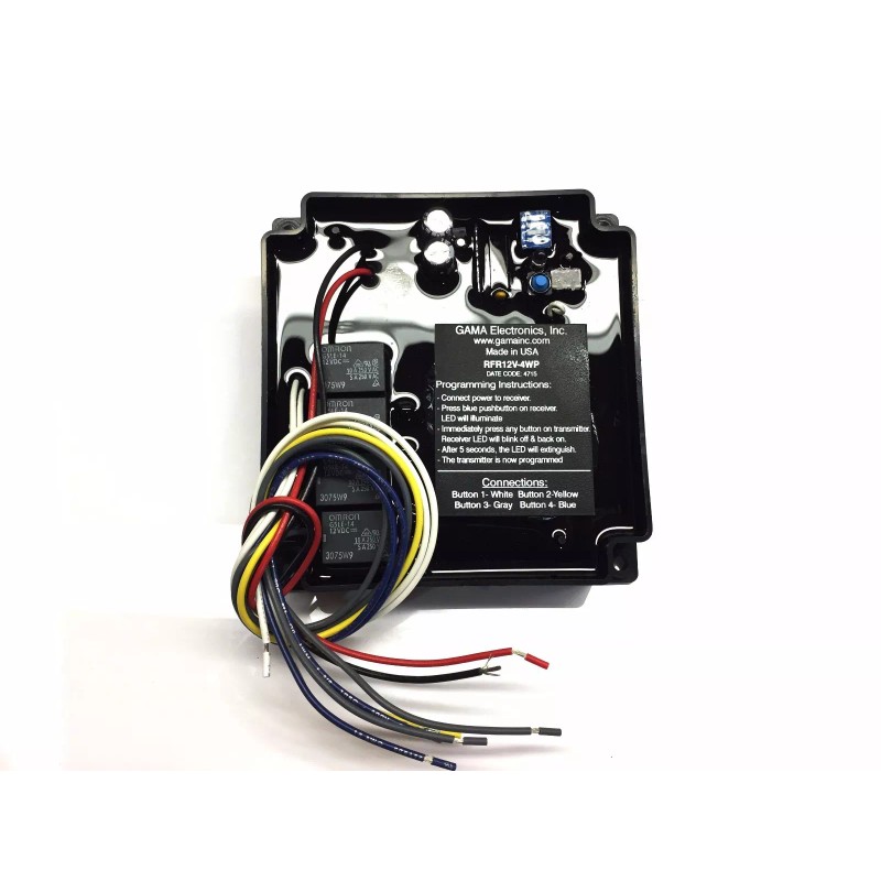 GAMA Electronics RF Remote Control Transmitter Receiver 4 Functions -