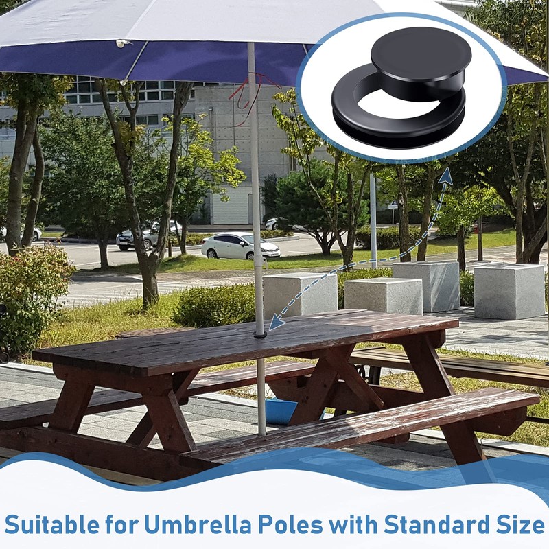 Jetec 2 Inch Patio Table Umbrella Hole Ring with Cap