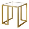 Oscar 20'' Wide Square Side Table in Brass