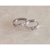 Double Love Heart Cubic Zirconia Sleeper Small Hoop Earrings for