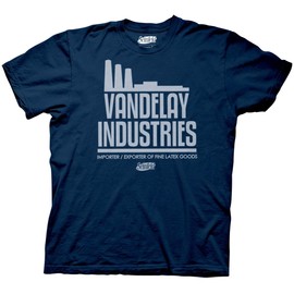 Ripple Junction Seinfeld Adult Vandelay Industries Crew T-Shirt Large Navy