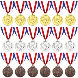 Nicunom 18 Pcs Gold Silver Bronze Award Medals, 1st 2nd 3rd Award Medals Winner Medals Gold Silver Bronze Prizes for Competition, Sport, Party, 2 Inch