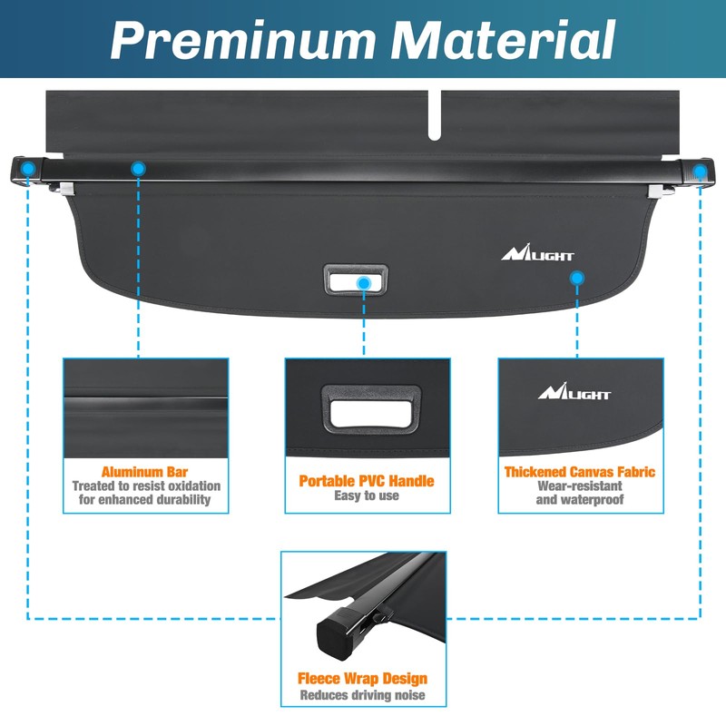 Nilight Cargo Cover Fit for VW Volkswagen Tiguan 2018 2019