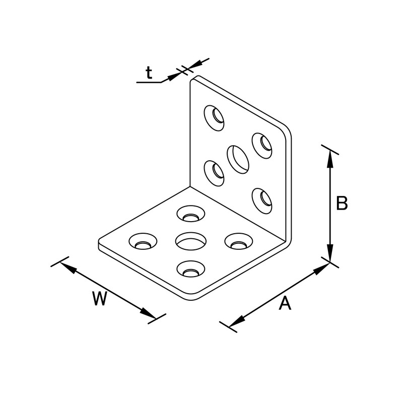DAIDOHANT Multi L-Shape Reinforced Hardware, White (W)1.6 x (A)2.6 x