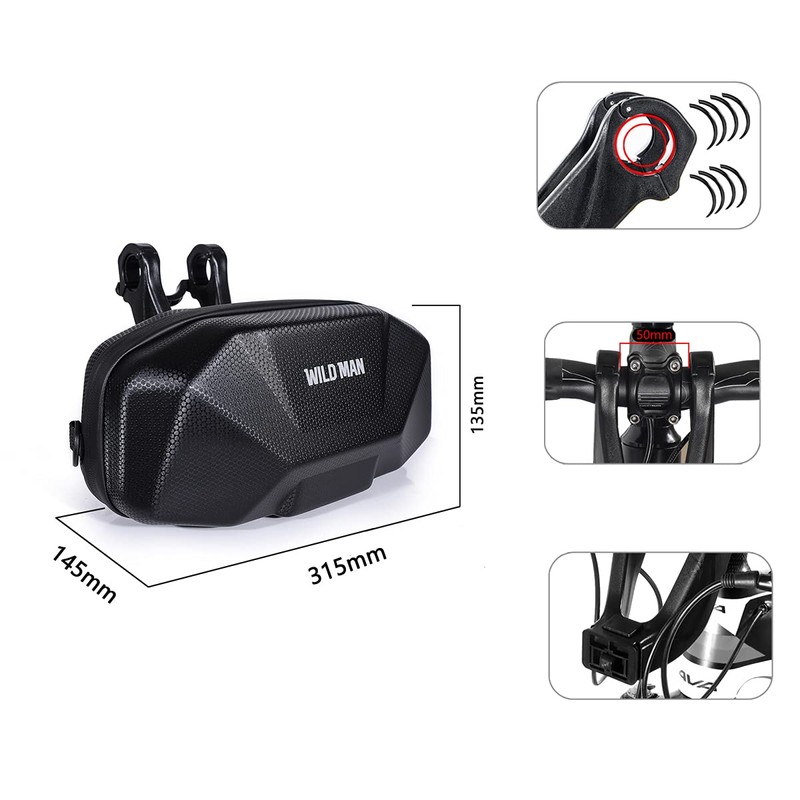 WILD MAN Quick Release 3.5L Hard Shell Rainproof Bike Handlebar
