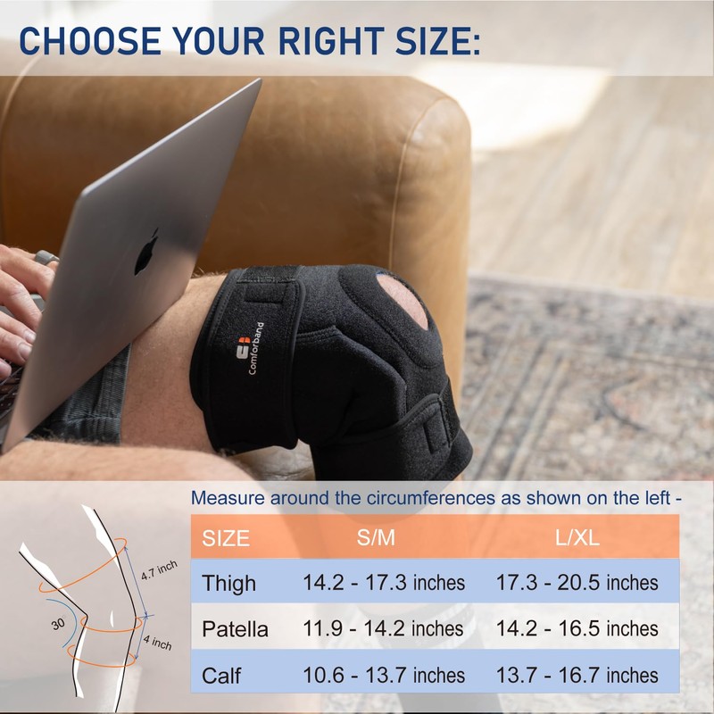 Comforband Adjustable Hinged Knee Brace, with Dual Side Polycentric Hinges