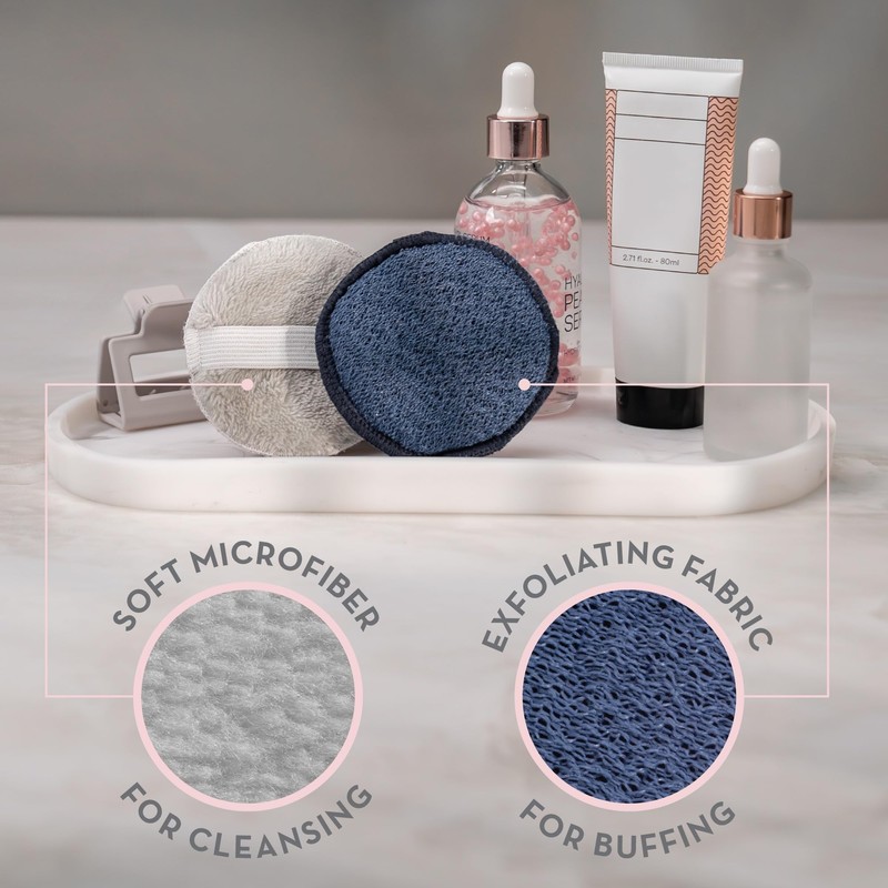 S&T INC. Face Scrubber, Dual-Sided Face Exfoliator with Elastic Strap,
