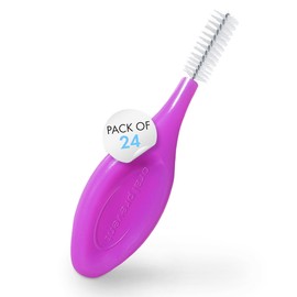 ORAL-PREVENT DR. THOMSEN - Cepillos interdentales de agarre inteligente de 1,30 mm - Morado - ISO 7 - Limpieza profunda entre dientes - Púas dentales ultrafinas - Paquete de 24