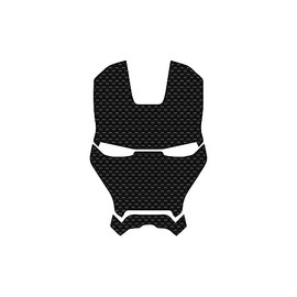 Stark Face Mask Silhouette Vinyl Decal Notebook Car Laptop 3.5" x 5.5" (Carbon Fiber)