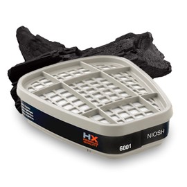 HARDIWORX 6001 Filter Cartridges for Respirator, Particulate P100 Filter, for Half and Full Face Pieces 6200, 6800, 7200, FF-400 Series, Respirator p100 Against Organic Vapors, 6001 Cartridge 1 Pair