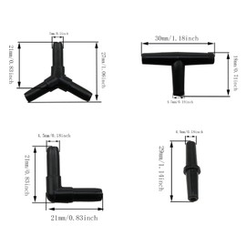 ZZHXSM Aquarium Air Valve Connector 48PCS 4Type Black Plastic Air Valve Connectors Splitters for Fish Tank 3/16 Air Line Air Pump, Airline Tubing Connector