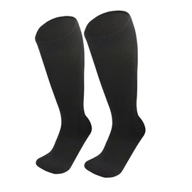 Unisex Football Rugby Grip Soccer Socks High Knee Cushion with Football Athletic Socks Non Slip Sports Trainer Multi-Sports Long Socks (3-6Black)