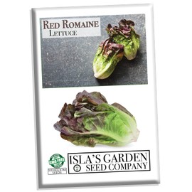 Red Romaine Lettuce Seeds for Planting, 1000+ Heirloom Seeds Per Packet, (Isla's Garden Seeds), Non GMO Seeds, Botanical Name: Lactuca Sativa, Great Gift for Home Garden