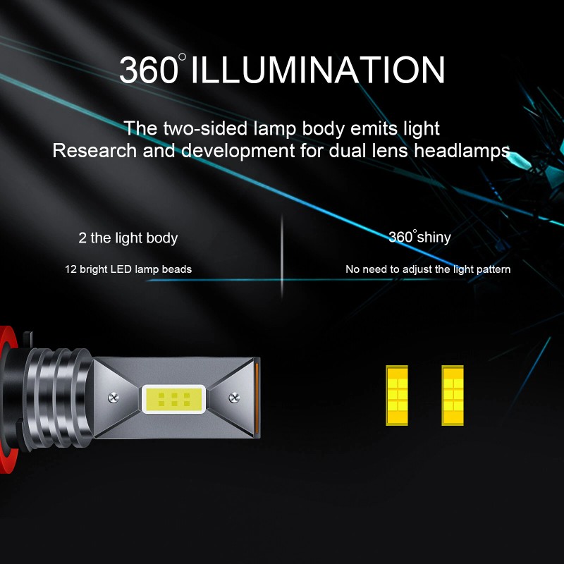 SHENKENUO 2x H11 LED Headlight Super Bright Bulb Kit HIGH/LOW