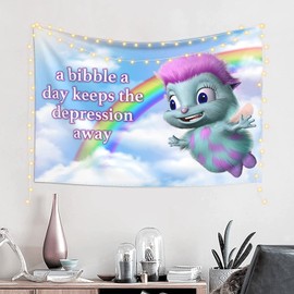 FENDROM Bibble Meme Tapestry Bibble Happiness Novelty Wall Hanging,Blanket Decorative Funny College Room Hostel Decorations Bedroom Living Room Decor