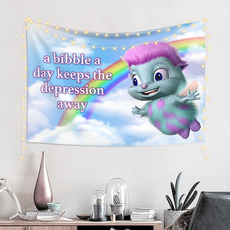 FENDROM Bibble Meme Tapestry Bibble Happiness Novelty Wall Hanging,Blanket Decorative