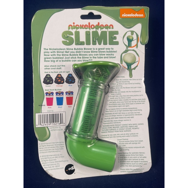 NICKELODEON SLIME BUBBLE BLOWER SEALED NEW IN PACKAGE