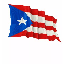Carod PUERTO RICO FLAG, PR STICKER-DECAL, BANDERA BORICUA ONDEANDO. #24
