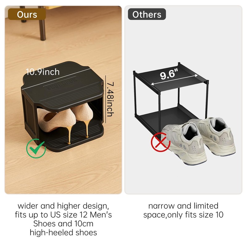 UFORU Small Shoe Rack, 7 Tier Plastic Vertical Shoe Rack