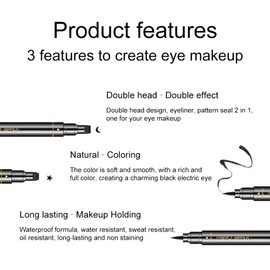 Eyeliner Stempel,Eyeliner,Eyeliner Wasserfest Schwarz,2PCS Eyeliner Wasserfest,Winged Eyeliner,Winged Eyeliner Stempel,Wasserdicht und Langlebig