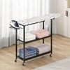 GILLAS Ironing Board with 2 Tier Storage Basket, Movable Ironing