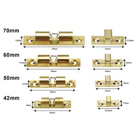 LOOTICH Brass Robust Double Ball Catch, 50 mm, Door Catch, Furniture Catch, with Adjustable Door Stop, Door Catch for Kitchen, Cupboard Doors, Cabinets (Pack of 10)