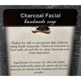 Garden Path Soap CHARCOAL FACIAL BAR SOAP - Amish Handcrafted Purifying, Gentle & All-Natural