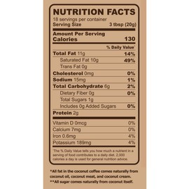 Coconut Coffee Unsweetened 12.7oz (Large Jar 2-Pack)