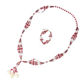 Shango Necklace (26" long) and Shango Bracelet (4" closed) Santeria Seashells mazo Collar de cabecera Ilde de Chango beaded Eleke for Sango Idde Ifa Yoruba Religion Orisha Warrior Ide for making Santo