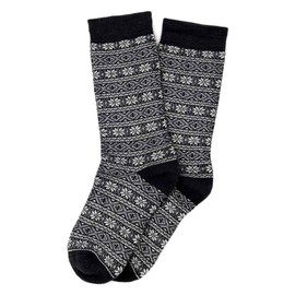 Nootkas Alpaca Wool Nordic Crew Sock - Black M (1 pair)