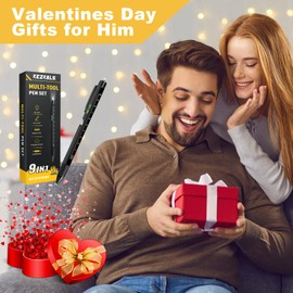 KEZKALS Valentines Day Gifts for Him Boyfriend, 9 in 1 Multitool Pen Gifts for Men, Mens Valentines Day Gifts for Husband, Mens Gifts for Dad, Birthday Gifts for Men Who Have Everything, Cool Gadgets