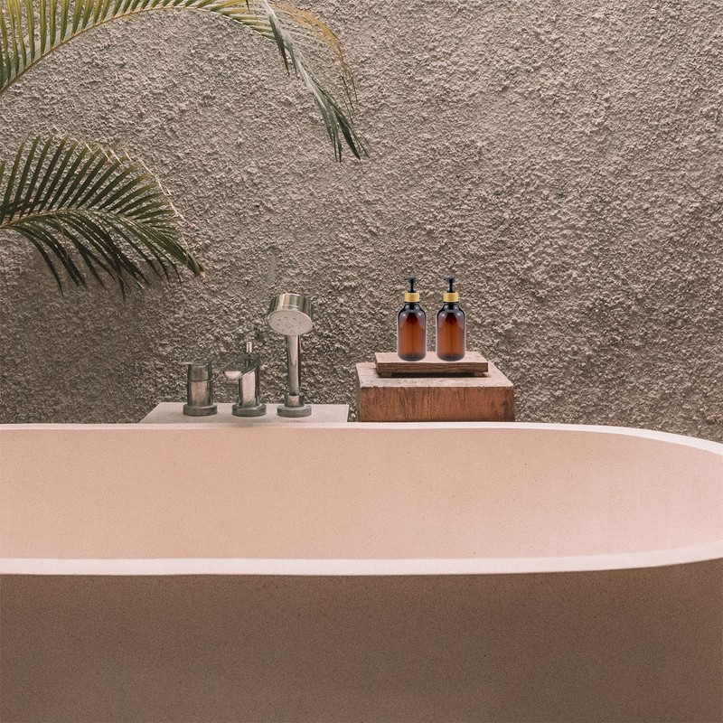 Shampoo Bottles Refillable, Kimqi Bathroom Shampoo and Conditioner Dispenser Set,