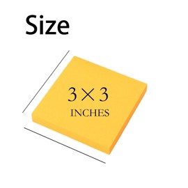 2 Pads Sticky Notes 3x3 Inches, Bright Color Super Sticking, Power for Post It Memo, Super Self-Stick Pads, Easy to Post for Home, Office, Notebook, 200 Sheets