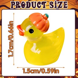 CYUXING 50Pcs Halloween Pumpkin Luminous Duck, Halloween Miniatures Decor for Crafts, Fairy Garden Mini Festival Pumpkin Duck Gifts Decorations Suitable for Lively Party Events